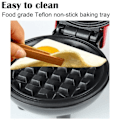 Miniatyrbild 3 av 5: Mini våffeljärn, EU 4 tums våffeljärn med kompakt design, lätt att rengöra, non-stick yta, perfekt för frukost, efterrätt, smörgås black