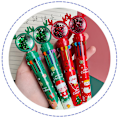 Pikkukuva 8 / 10: 10-in-1 värikäs sarjakuvakynä, yksinkertainen muotoilu, toimisto- ja koulutarvikkeet Santa Claus