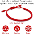 Miniatyrbild 3 av 8: Tibetanskt handgjort justerbart flätat rep Chakra-armband för kvinnor Män Tonåringar Vänskapsgåva[JR] Red