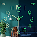 Miniatyrbild 4 av 5: 40 cm självlysande väggklockor Gör-det-själv digital klocka Lysande klocka Akryl-diy-väggklocka Vardagsrum Sovrum Väggklockor (FMY)