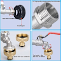 Miniatyrbillede 4 af 5: IBC tankhane 1000L regnvandsopsamlingshane, IBC vandtankadapter 1/2\" dobbelt regnvandsopsamlingshane, messinghane lavet af PP groft gevind