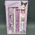 Miniatyrbillede 4 af 6: Sanrio Brevpapir 2-sæt Blyant Sletgummi Lineal Kawaii Melodi Kuromi Kanelrulle Student Maling Forbrugsvarer Børn S 2Pcs set Kuromi