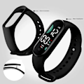 Miniatyrbillede 6 af 7: Ur Elektronisk LED Digital Armbåndsur til Kvinder Mode Casual Enkel Silikon Touch Vandafvisende Armbåndsur 10  Blue