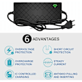 Miniatyrbillede 2 af 5: 24V 2A Elcykel Smart Lithium Batterioplader Udgang 29.4V 2A Oplader DC-Port Hurtigoplader med Køleblæser, RCA-stik