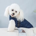 Miniatyrbilde 9 av 10: Varm vanntett jakke med sele for hund Vinter Komfortabel bomullsbekledning Vattert vest for små og mellomstore hunder Army Green Army Green S