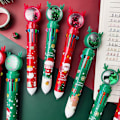 Pikkukuva 3 / 10: 10-in-1 värikäs sarjakuvakynä, yksinkertainen muotoilu, toimisto- ja koulutarvikkeet Santa Claus