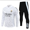 Pikkukuva 1 / 2: 2425 Ny Real Madrid Jalkapallo Pitkähihainen Puolivetoharjoittelupaita Aikuisten ja Lasten Valkoinen ja Harmaa - Täydellinen Valkoinen-harmaa White-gray 12