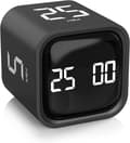 Pomodoro Timer 25/5/10 Min Desktop Timer Vibration Volume Adjustable Productivity Clock Black