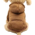 Miniatyrbillede 1 af 5: Vinter Hunde Hoodies med Lommer Varme Hunde Tøj til Små Hunde Chihuahua Frakker Små Hunde Kat Tøj (S, Kaffe) S
