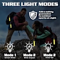 Miniatyrbillede 3 af 5: Gule 6-pak Reflekterende LED Blinkende Lys Taskevedhæng - 3 LED-tilstande - Sikkerhedslys - Reflektor til Børn - med LED til Vandring, Jogging