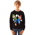 Miniatyrbillede 4 af 4: Super Mario Drenge Luigi Sweatshirt 7-8 år Sort Black Black 7-8 Years