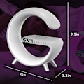 Miniatyrbild 5 av 5: Multifunktionell trådlös laddare väckarklocka högtalare - Vit