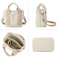 Miniatyrbilde 7 av 10: KHAKI Canvas Tote Bag med flere lommer, Høy kvalitet Khaki