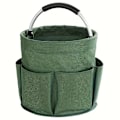 Miniatyrbillede 1 af 5: Bærbar foldbar picnickurv haveredskabskurv udendørs håndkurv rejseopbevaring toiletartikler taske haveopbevaringskurv Army green