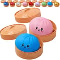 Glitter Dumpling, Glitter Dumpling Squishy with Box, Dumplings Sensory Squeeze Toy for Stress Relief (BT) Blue+Pink