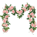 Miniatyrbillede 1 af 5: Kunstige hængende blomsterguirlander (3-pak) - 6m Efeu & Rose Dekor