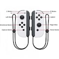 Miniatyrbild 2 av 4: Trådlösa Joy-Con-kontroller (vänster och höger) för Nintendo Switch - Vänster och höger trådlösa fjärrkontroller med handledsrem (vit)