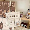 Miniatyrbild 1 av 4: Brun Skolväska 2024 Capybara Ridge Stor Ryggsäck för Pojkar och Flickor, Märkesv White shoulder bag