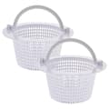 Replacement Pool Skimmer Basket with Handle, 2-Pack - Skimmer B for Above Ground Pool (FMY) White