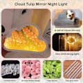 Miniatyrbillede 3 af 6: 20 Blomster Sky Tulip Spejl Natlampe, DIY LED Dekoration til Soveværelse (Pink) Pink Rosa Rosa