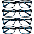 Pikkukuva 1 / 5: Sinikilpikonna lukulasit, 4 kpl, design-tyyli miehille ja naisille RRRR92-3 +2.50[JR] Blue Tortoiseshell +2.50 Magnification