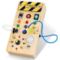 Miniatyrbillede 1 af 5: Montessori Aktivitetsbræt til Småbørn med LED-lys og Knapper - Sensorisk Leg for Børn fra 3 År (JS)