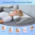 Miniatyrbild 6 av 8: Ergonomisk Nackkudde i Memory Foam, 2-i-1 Konturstöd för Smärtlindring, Ljusgrå[JR]