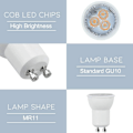 Miniatyrbild 5 av 6: 10-pack LED GU10-lampor, GU10 LED-lampor, 7 W kallvitt (motsvarande 50 W halogen), energibesparande lampa, stråle 600 lm 120° icke-dimmbar.