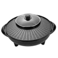 Pikkukuva 5 / 5: Sähkögrilli ja hot pot 2 in 1 kannettava keittiöväline pyöreä monitoiminen korealainen BBQ perheelle sisätiloissa piknikille retkeilyyn ulkona[ch] 36cm