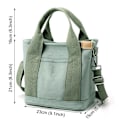 Miniatyrbilde 3 av 10: GRØNN Multi-lomme Canvas Tote Bag, Salg Green