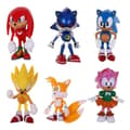 6 stycken Sonic The Hedgehog rörliga dockmodeller Barnleksaksdocka present