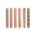 Newway 6 Wood Clay Modeling Pattern Rollers Kit, Clay Rolling Pin Textured Hand Roller Wooden Handle Pottery Tool SetBY