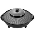 Pikkukuva 1 / 5: Sähkögrilli ja hot pot 2 in 1 kannettava keittiöväline pyöreä monitoiminen korealainen BBQ perheelle sisätiloissa piknikille retkeilyyn ulkona[ch] 34cm
