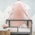 Miniatyrbillede 3 af 7: Himmelseng Baldakin Seng Barneseng Myggenet Telt Tyl (Rosa)