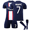 Miniatyrbild 1 av 2: Paris Saint-Germain Fotbollströja för Barn 22-23 Nr 7 Mbappé No.7 28