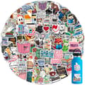 100 läs-stickers, presenter till bokälskare, vattentäta vinyldekaler passar för laptops, vattenflaskor, datorer, mobilskal