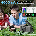 Miniatyrbilde 5 av 5: 4000 mAh LED nødlys USB nødlys ny med lys radio utendørs camping radio solcellelading radio bærbar