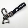 Miniatyrbillede 1 af 5: Læder Bil Nøglering Metal Finish | Heavy Duty Nøglering | Nøglering Og Krog Beslag Gun Color Hardware MITSUBISHI