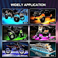 Miniatyrbillede 2 af 5: RGB LED Rock Light Kits Bil Neon Underglow Lys Vandtæt Undervogns Bil Chassis Lys Til Bil Lastbil ATV SUV (1 sæt, Sort+ Hvid)