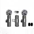 Miniatyrbild 5 av 5: 2024 Professionell Trådlös Lavaliermikrofon 2-pack Brusreducerande Kristallklart Inspelning Med Usb-c För Iphone 15 Pro Max, Ipad, Android, Live St