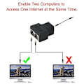 Pikkukuva 4 / 4: 2 kpl 1-2 LAN Ethernet-verkkojohdon RJ45 naarasliitinjakaja-adapteri