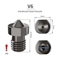 Miniatyrbillede 2 af 5: 8 stk. Hærdet Stål V6 Dysesæt, 3D Printer V6 Hotend Ekstruder Dyser 0,4 mm 0,6 mm 0,8 mm til I3