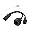Miniatyrbillede 5 af 5: Y-splitter Adapter Line Iec320 C14 stik han til C13+eu4,8 mm hun strømledning