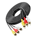 Miniatyrbillede 3 af 5: Audio Video RCA-kabel 3RCA til 3RCA Komposit AV-kabel til Set-Top Box Højttaler