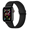 Miniatyrbillede 4 af 5: Nylon Armbånd Justerbart Apple Watch 42/44/45/49 mm Sort Black Svart