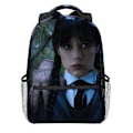 Miniatyrbillede 1 af 5: Wednesday Addams Karakter Fuld Print Rygsæk Dobbelt Skuldertaske Til Studerende 3