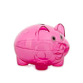 Miniatyrbild 2 av 4: Transparent Spargris i Plast, Grisform, Sparbössa för Mynt Kontanter-mxbc