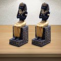 Miniatyrbild 4 av 4: 2x harts egyptisk farao statyett skulptur för skåp bordsskiva dekor