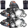 LED Hodelykt Oppladbar Hodelykt 6000 Høy Lumen Super Lys Hodelykt, 4 Moduser, Vanntett Sensor Hodelykt Lommelykt, Sikkerhetslys - 2 Pakk