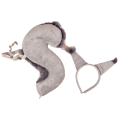 Miniatyrbilde 1 av 5: Sinknap 1 sett Squirrel Pannebånd Hale Lovely Funny Headpiece Long Tail Performance Props Cross-dressing Accessories Hårbøyle Halloween Costume Cosplay Grey Sets